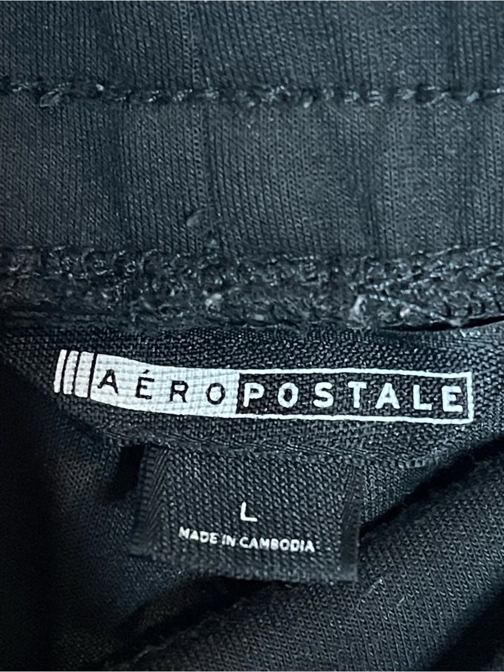 Aeropostale Black Zip-Pocket Jogger Pants